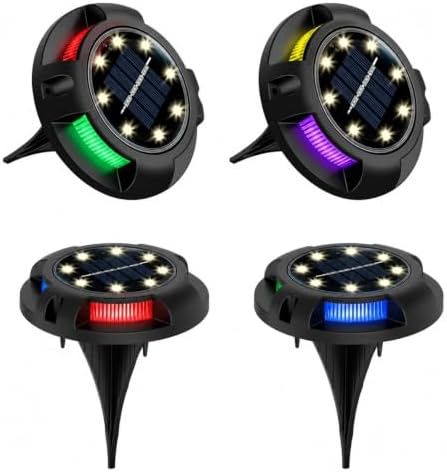 Ground Lights, Solar Lights Outdoor Disk Underground Lamp(Colorful Side-Warm,1Pcs) by Unknown