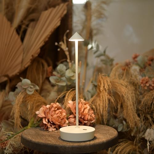Set of 2 Cordless Rechargeable Led Table Lamp Battery Operated Light White - Image 2