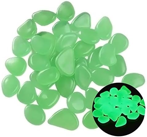 Glowing Stone Green Glowing Pebbles, Glowing Pebbles Glow in The Dark, Garden and Park Decorations, Decorative Resin Gravel for Aquarium Fish Tanks (Size : 300PCS) by Unknown