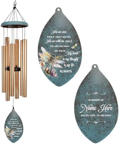 Personalized Wind Chime for Loss of Loved One, Large Memorial Wind Chimes for Outside, Wind Chimes Outdoor Deep Tone Sympathy,Bereavement/Sympathy/Memorial Gifts for Remembrance by ExtrabilyOfficial