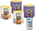 Halloween Day Candles Outdoor Waterproof Flameless Candle with Remote & Timer, Black Cat Battery Operated 3D LED Spider Web Pillar Candles for Hallowe'en Home Decor by WelcometoLuarisgur