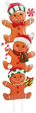 Metal Christmas Gingerbread Man Yard Stake 35 Inch by YNGFIL