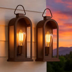 Outdoor Wall Light Bronze Porch Light 2-Pack Exterior Lighting Fixtures by LPRZSG