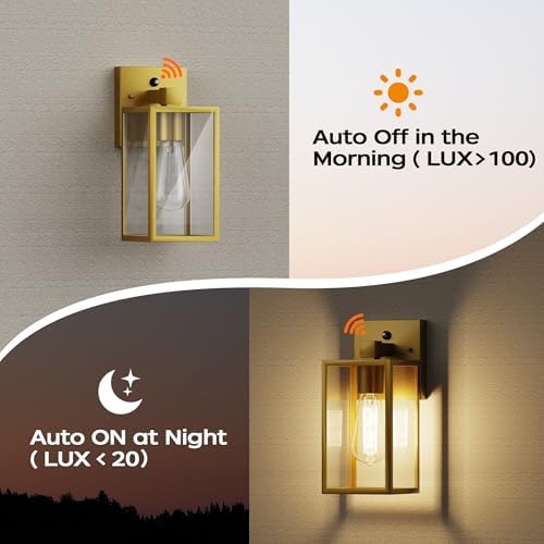Dusk to Dawn Exterior Lighting Fixtures, Outdoor Porch Light Wall Sconce - Image 2
