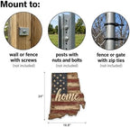 Rhode Island "Home" State Shape Sign — Vintage American Flag Wall Decor — UV-Printed Aluminum (Not Real Wood) — Patriotic State Pride Art for Indoors & Outdoors — Made in USA - Image 3
