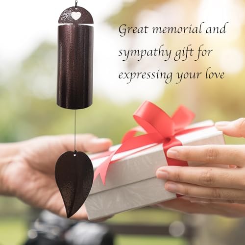 Serenity Bell Wind Chimes for Outside Deep Tone Cylinder Windbell Deep Resonance Wind Chime Outdoor Antique Copper Garden Decor Sympathy Gift Home Decoration 28 Inch Large - Image 6
