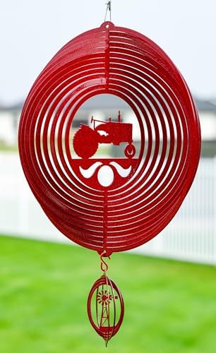 SWEN Products Tractor Circle Swirly Metal Wind Spinner by SWENProducts