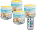 Starfish Shell Flameless Candles with Remote Battery Operated Candles with Timer Flickering LED Battery Operated Elictric Pillar Tealights for Indoor Outdoor Home Decorations by Merkmak