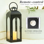 Bdor Decorative Outdoor Lantern Candle,Black Lantern Remote,20 Inch,2 Pack - Image 6