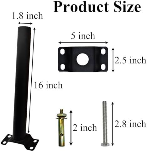 Solar Lighting Mounting Bracket Extension Pole Kit, 2 Pack Black - Image 2
