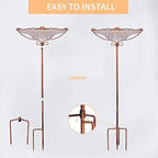 MUMTOP Glass Bird Bath for Outside, Red Bird Feeder Birdbaths for Oudoors - Image 6