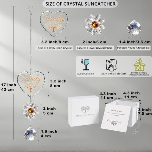 Family Tree of Life Gifts for Women,Crystal Suncatchcer for Window Hanging - Image 2