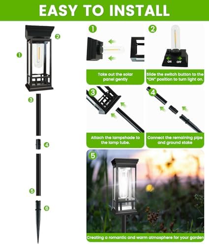 8 Pack Solar Pathway Lights Outdoor Waterproof, Bright Solar Garden Lights - Image 7