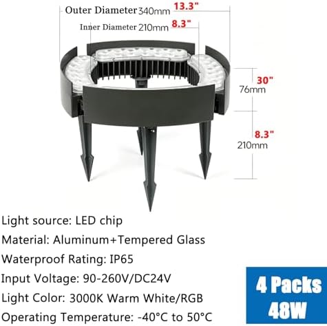 DC 24V Outside Palm Tree Light IP65 Waterproof Uplighting - Image 2