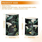 Art Calla Lily Black Flower Flameless Flickering Candles with Timer Waterproof Electronic Lights Battery Operated Votive Led for Wedding (prop2) 2-Piecing Set - Image 3
