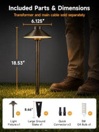 Gardenreet Solid Brass Low Voltage Hat-Top Path Light, Bronze, G4 2700K 1Pk - Image 3