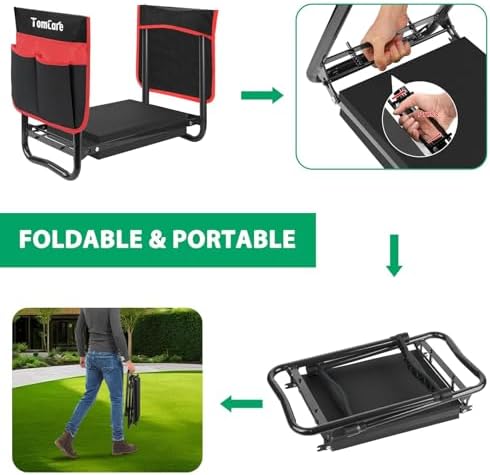 TomCare Garden Kneeler and Seat, 11.12" Kneeling Pad Sturdy Garden Bench - Image 5