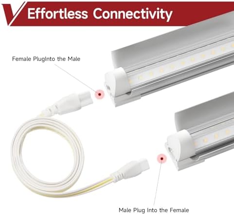 T8 Grow Light for Indoor Plant, 4FT, 42W, 5000K, 8 Pack, Linkable - Image 6