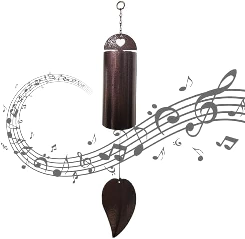 Serenity Bell Wind Chimes for Outside Deep Tone Cylinder Windbell Deep Resonance Wind Chime Outdoor Antique Copper Garden Decor Sympathy Gift Home Decoration 28 Inch Large by Sharita