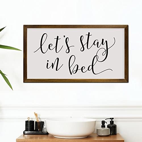 Lets Stay in Bed Sign for Above Bed Stay in Bed Wood Sign Bedroom Wall Decor Farmhouse Bedroom Bedroom Wall Art Framed Sign - Image 6