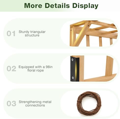 Aoxun 144" Raised Garden Bed with Trellis, Wood Planter Container with Hanging Roof & Garden Boxes for Climbing Plants Flowers Vine (4 piece) - Image 6