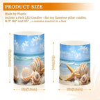 ALAZA Starfish Shells Beach Flameless Candles, LED Pillar Candles with Remote Timer, Battery Operated Candles Set of 2 - Image 7
