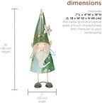 Alpine Corporation 18" Tall Outdoor Metal Speak No Evil Garden Gnome Statue, Green - Image 2
