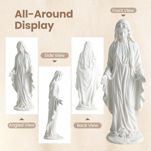 GIANTEX 29.5'' Virgin Mary Garden Statue, Outdoor Blessed Mother Statue - Image 3