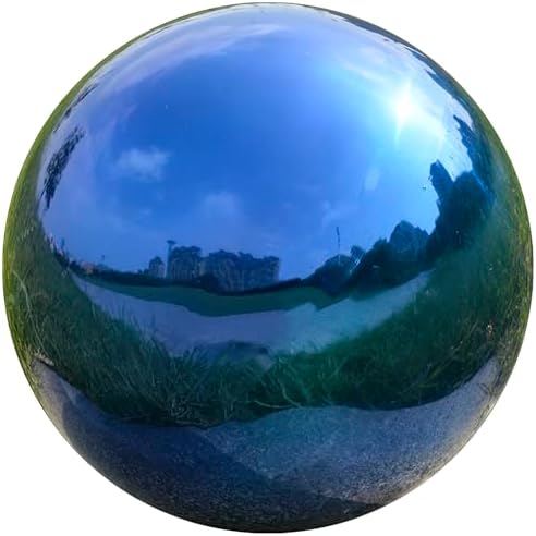Gazing Ball Garden Mirror Outdoor - 10 Inch Outside Decorative Globe, Blue by Nerien