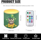 Flameless Candles with 18-Key Remote Battery Operated Candles with Timer St Patrick's Day Owl Gold Shamrocks LED Pillar Tea Lights for Patio Porch Home Decorations - Image 3