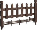 Topeakmart 532.5in Picket Fence for Garden, Wooden Fence Panels,Dark Brown by Topeakmart