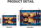 Moose Wading Through Shimmering Lake Rectangular Stained Glass Suncatcher – Hanging Window Panel with Animal & Nature Scene – Vibrant Glass Art Gift for Wildlife, Fantasy, Nature Lovers OAlBEX - Image 4