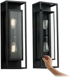 mirrea 24" Modern Outdoor Porch Wall Light, Matte Black, 2 Pack by mirrea