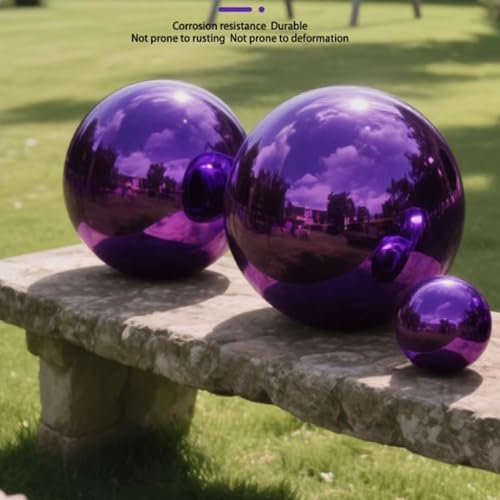 Stainless Steel Mirror Reflective Gazing Ball, Decorative Sphere, Polished Hollow Ball, Reflective Shiny Garden Sphere for Garden & Home Decor - Image 4