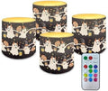 4Pcs LED Candles Halloween Pumpkin Ghost Flickering Flameless Candles with Remote and Timer Battery Operated Pillar Tea Lights for Indoor Outdoor Party Home Decor by Merkmak