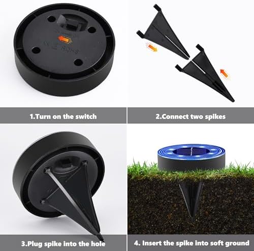 Joomer 16 Pack 3.4inch Solar Ground Lights Outdoor Waterproof, Blue - Image 5