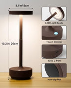 LED Cordless Lamp 5000mAh Outdoor Table Lights Rechargeable Rust - Image 6