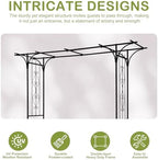 Outvita 7FT Black Metal Garden Arch Arbor Trellis - Image 6