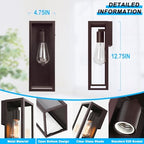 VerRon Outdoor Wall Light Fixtures, Modern Exterior Wall Lanterns, 2-Pack - Image 3