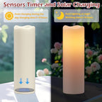 GenSwin Solar Candles Outdoor Waterproof Lantern Ivory White 4 x 14 in - Image 4