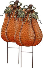 Rustic Metal Pumpkins Yard Stakes Outdoor Fall Decorations for Home Standing Metal Pumpkins Garden Stake for Fall Harvest Outside Decor Thanksgiving Halloween Lawn Decoration-Set of 2 by GAPLUM