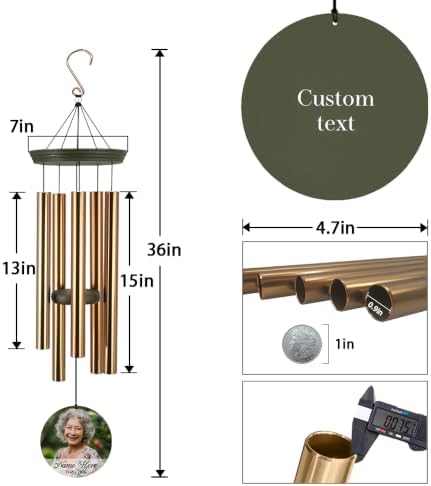 Personalized Memorial Wind Chimes 36inch Custom Sympathy Gifts - Image 7