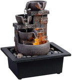 Kalona Tabletop Water Fountain, Indoor Waterfall with Resin Rock Design - Image 6