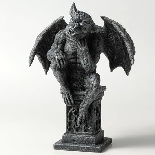 Veronese Design 7 1/8 Inch Beast Gargoyle Thinker Pose on Pedestal Polyresin Collectible Statue Figurine Gothic Fantasy Decor for Home or Gift - Image 3