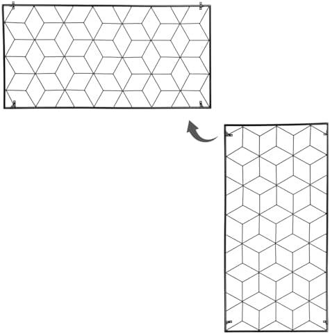 MyGift 4 Foot Geometric Cube Pattern Style Matte Black Metal Wire Garden Trellis, Wall Mounted Large Support Lattice Frame for Climbing Plants and Crawling Vines - Image 6