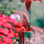 MUMTOP Cardinal Wind Spinner Outdoor, 2 Pack Metal Red Bird Garden Windmill - Image 4