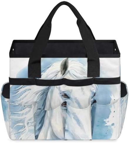 Horse Garden Tool Bag, Garden Tote Storage Bag with 10 Pockets, Indoor and Outdoor Horse Animal Gardening Tool Organizer for Women Men - Image 2