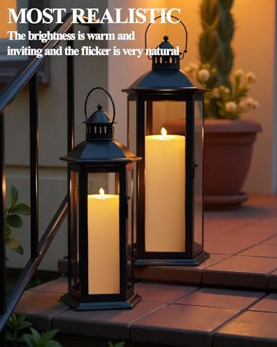Gmnee 4"x8" Outdoor Waterproof Flameless Candles with Remote Timers Plastic - Image 5