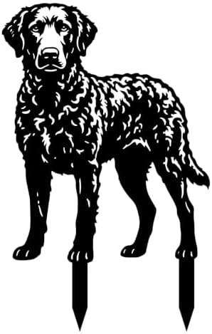Dog Metal Garden Stake - Weatherproof Dog Silhouette Yard Art, Decorative Outdoor Sign for Lawn & Patio, Heartfelt Gift for Curly Coated Retriever Lovers(Stand,10") by VORISCAPE