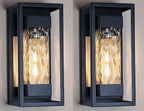 PARTPHONER Modern Outdoor Light Fixture, Exterior Wall Sconce Waterproof Porch Light, Outside Lamp for House with Water Glass for Garage Doorway by PARTPHONER